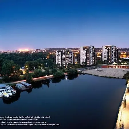 Marina Island - Modern Riverside With Terrace Lejlighed Prag